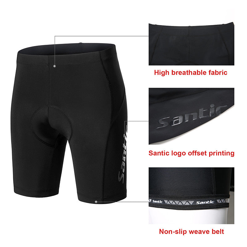 thumbnail image 2 of Santic Men's Cycling Shorts With 4D Coolmax Padding - Quick-Dry Bike Shorts In Black, Sizes L-3XL 2 of 12